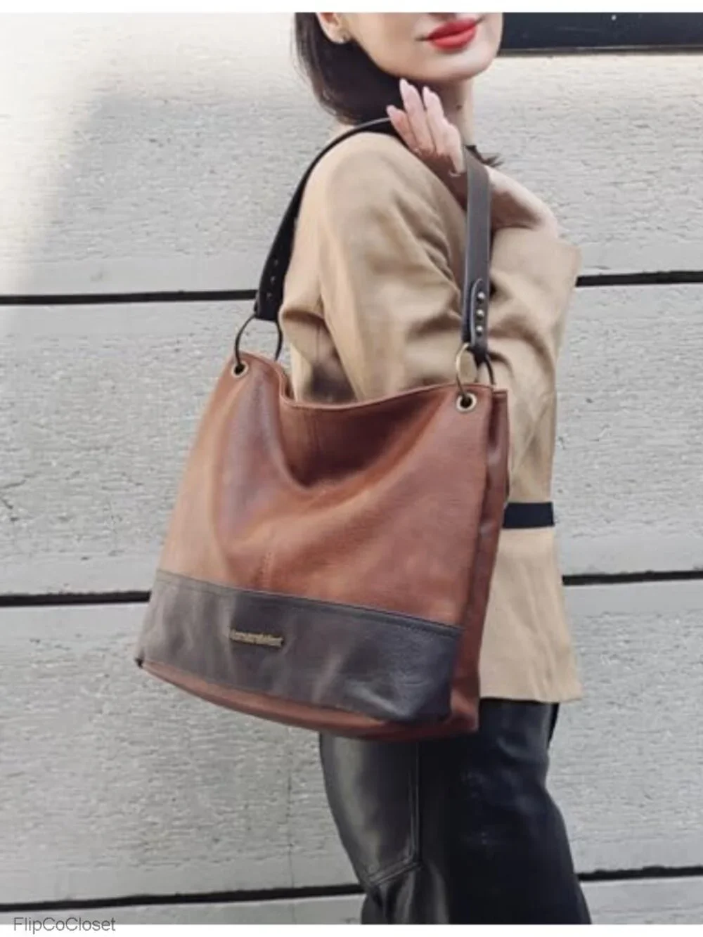 Large Slouchy Hobo Shoulder Bag Vegan Leather Tote Purse for Women